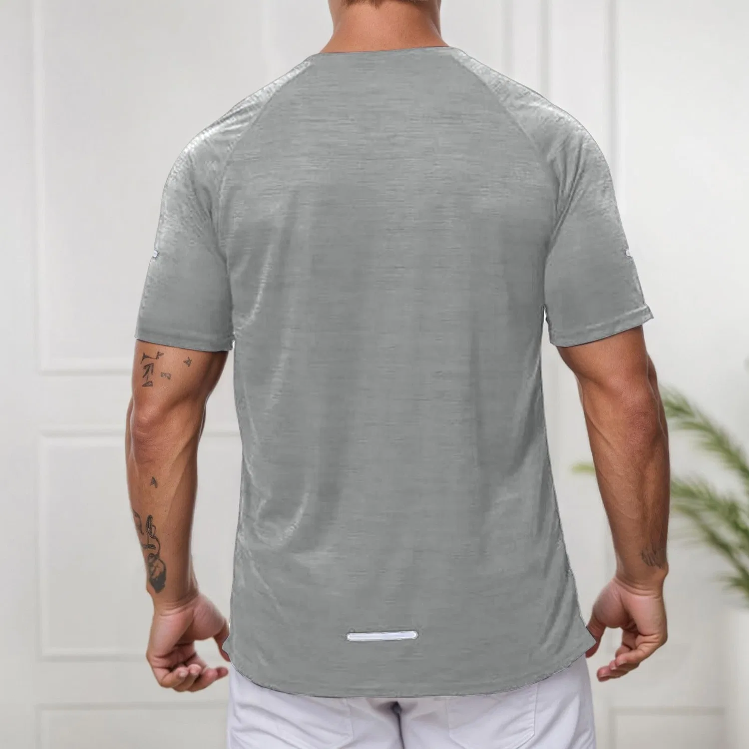Мужская спортивная футболка с коротким рукавом для фитнеса, Grigio — фото 2