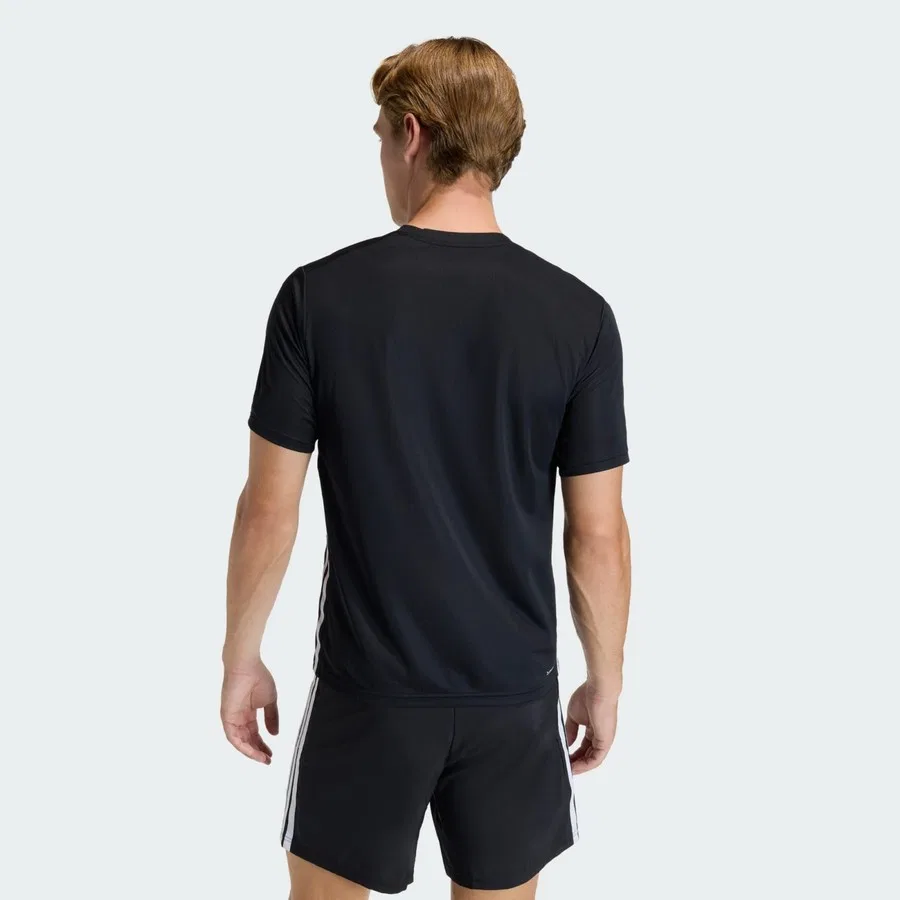 Футболка мужская с длинным рукавом Performance Workout Essentials Base 3-Stripes adidas, Бело-черный — фото 2