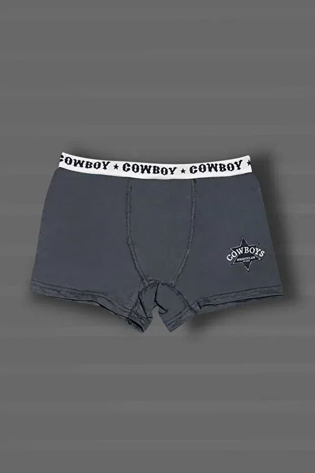 Детские боксеры для мальчиков хлопковые с принтом 3 шт Gri Mor Tekstil, Dark Gray/Navy Blue/Gray — фото 4
