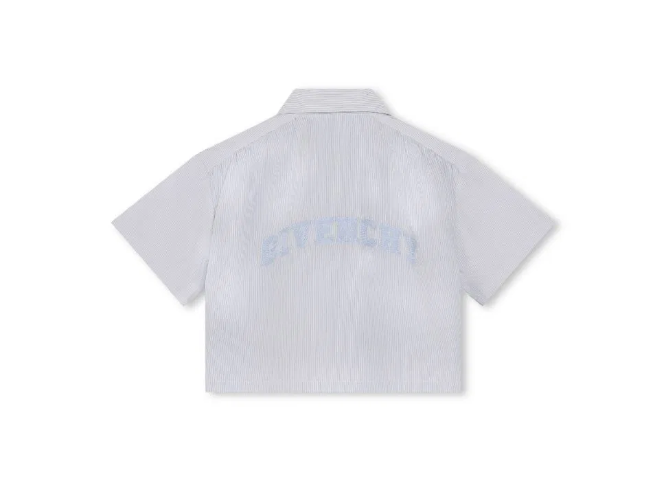 Комплект хлопковый Kids Cotton Shirt And Short Set Givenchy, White Blue — фото 4