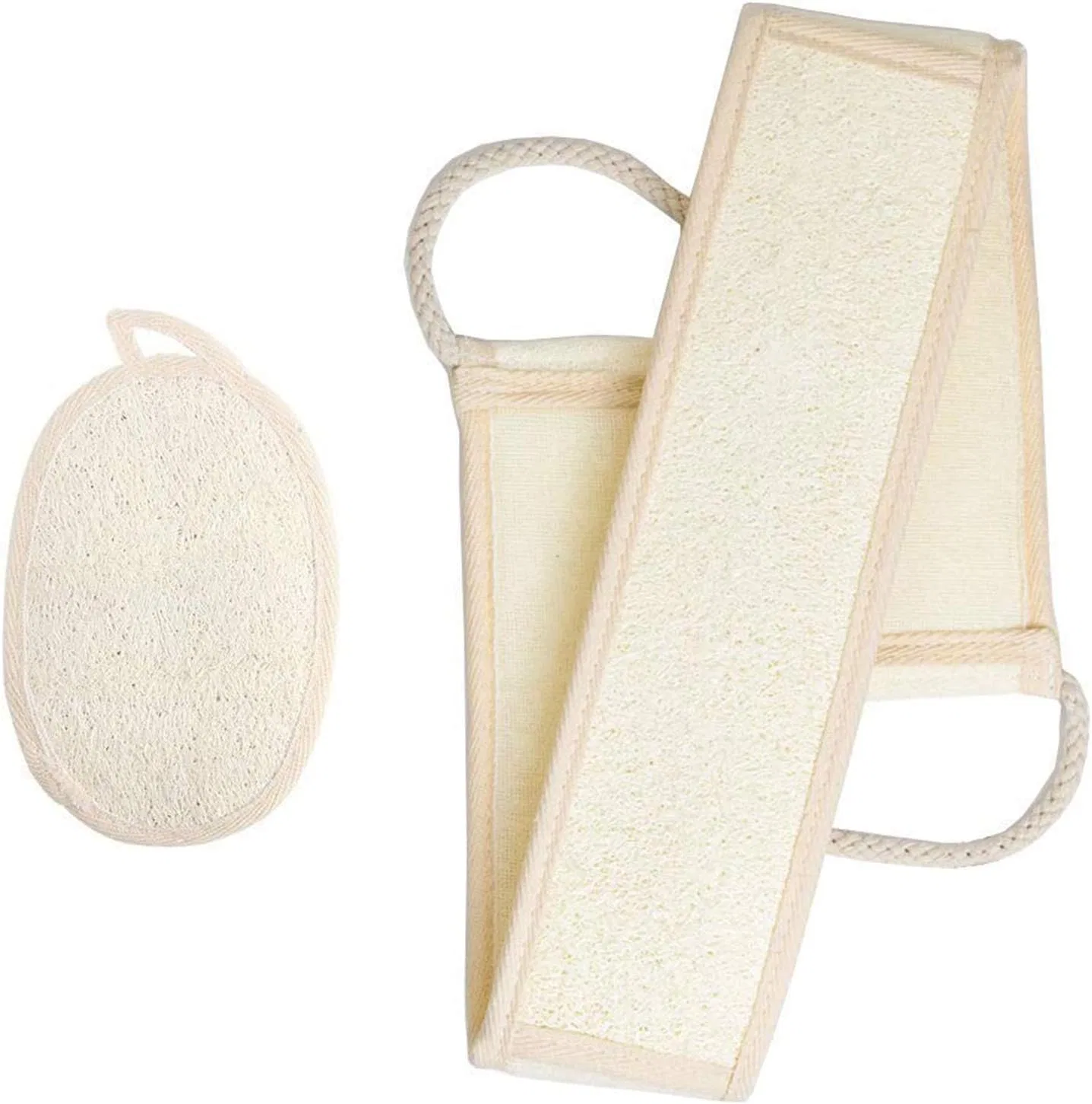 Набор мочалок из люфы для тела, 2 шт, 30x20x4 см, Beige Generisch