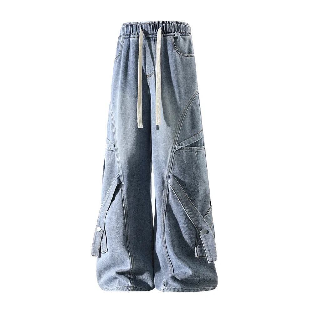 Детские джинсы карго без гендера с умеренным кроем, Blue (Minimalist), PAL ONGACO