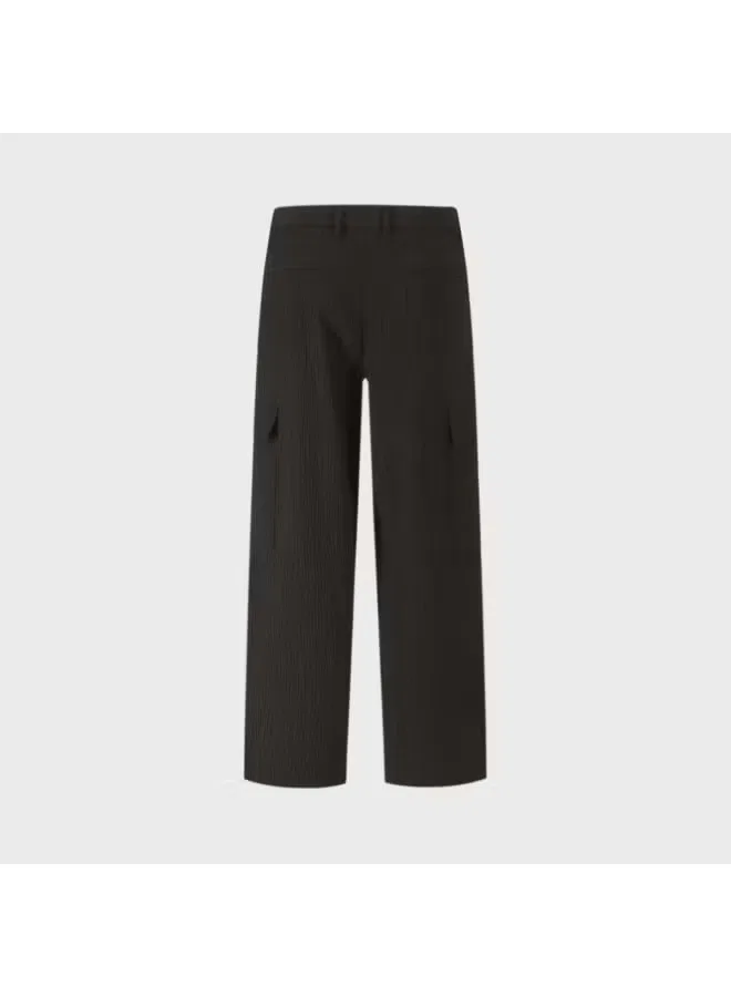 Брюки свободные с текстурой Zara, черный — фото 3