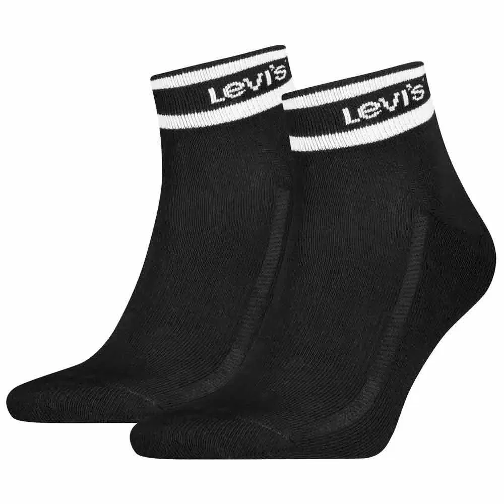 Женские носки с поддержкой свода стопы Sport Stripe Quarter Levi's, Black