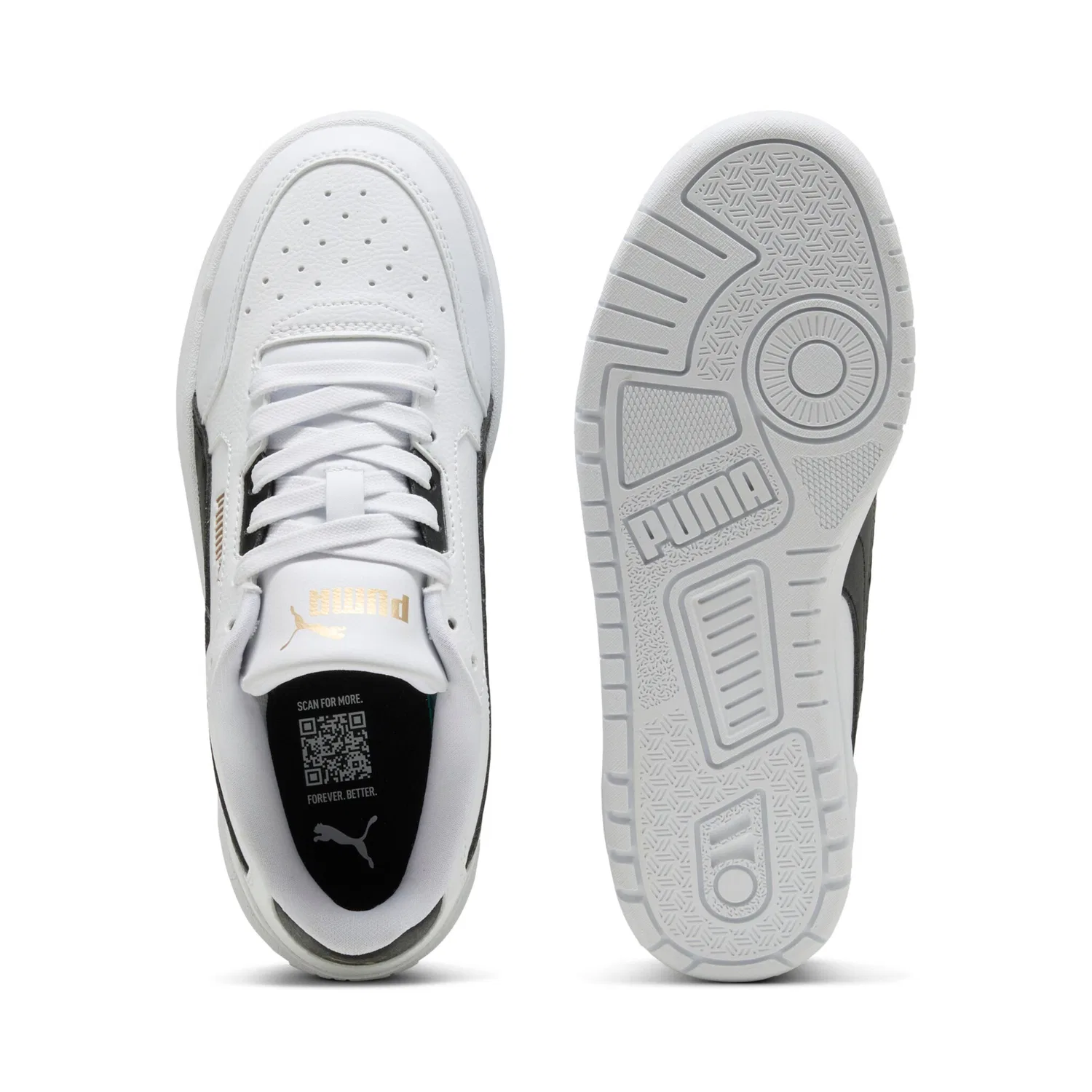 Детские кроссовки для спорта и повседневной жизни Shuffle Downtown PUMA, White/Black/Gold — фото 4