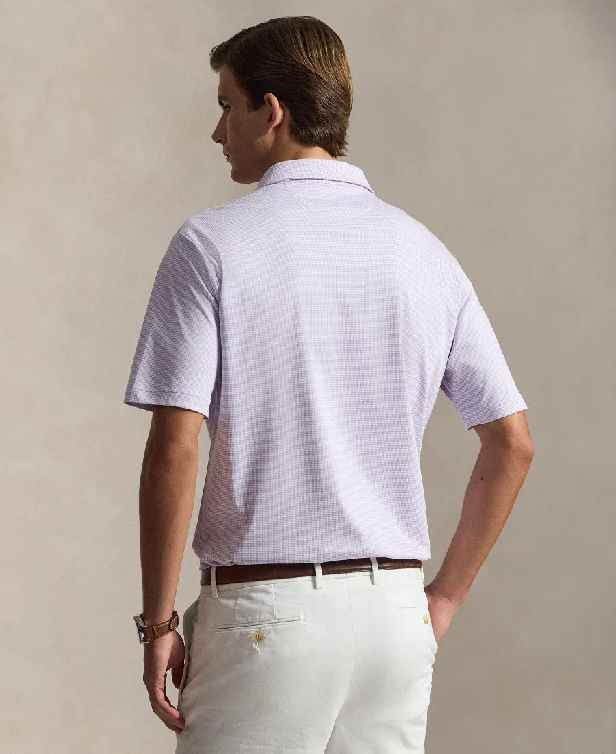 Мужское поло классического кроя с принтом в клетку Polo Ralph Lauren, Fairway/Powder Purple — фото 4