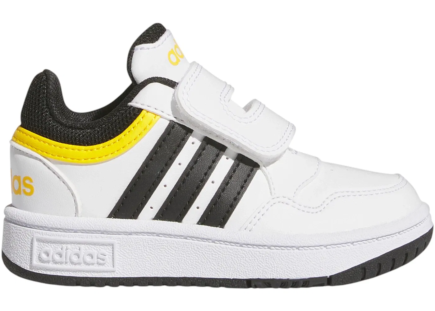 Детские кроссовки с кожаным верхом Adidas Hoops Adidas, Cloud White Core Black Supplier Colour