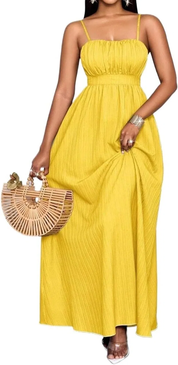 Женское повседневное платье-ками с открытой спиной Cami, Mustard Yellow