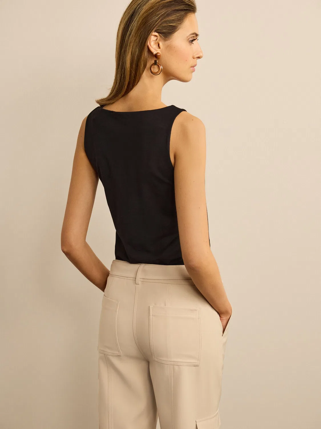 Топ с квадратным вырезом Black Square Neck Vest Next, черный — фото 3