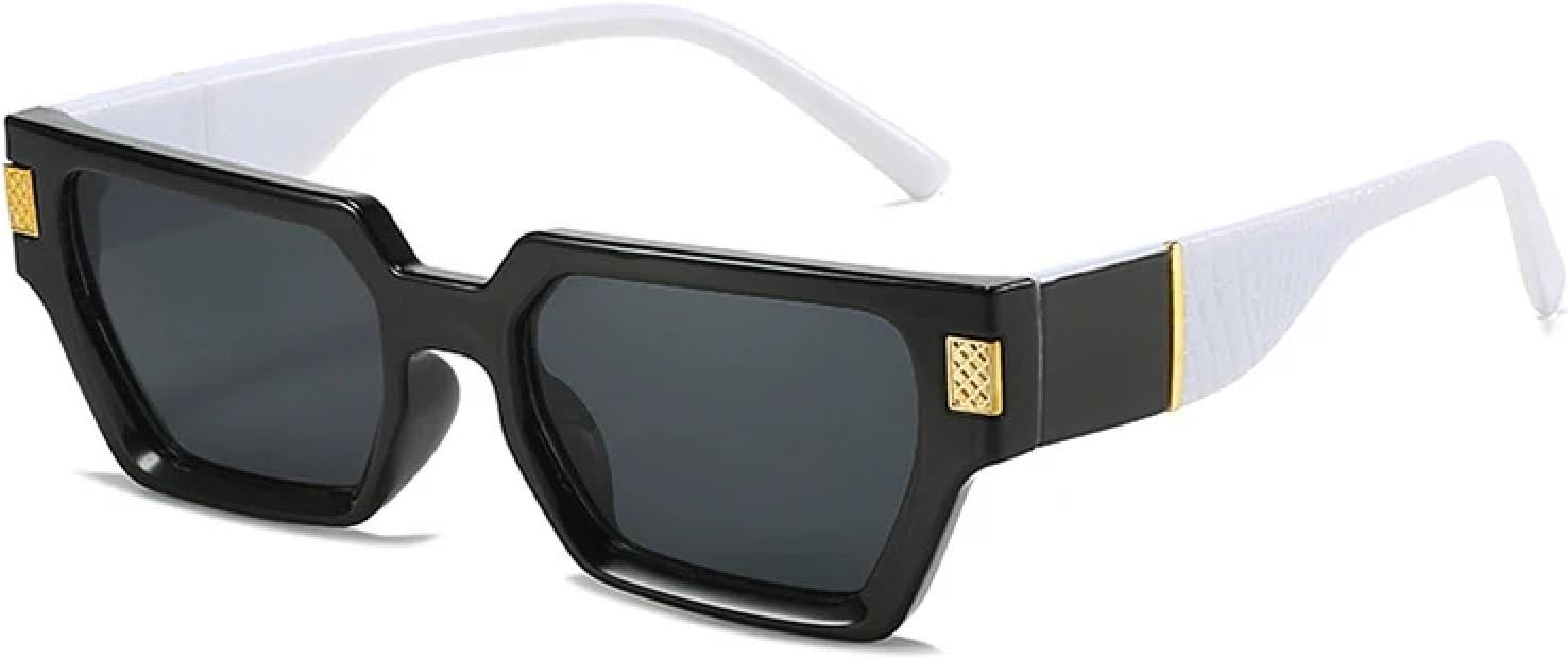 

Винтажные женские и мужские роскошные солнцезащитные очки с заклепками, модные, трендовые, для активного отдыха и путешествий, защита от УФ-излучения UV400 TKKTLLT, White Gray