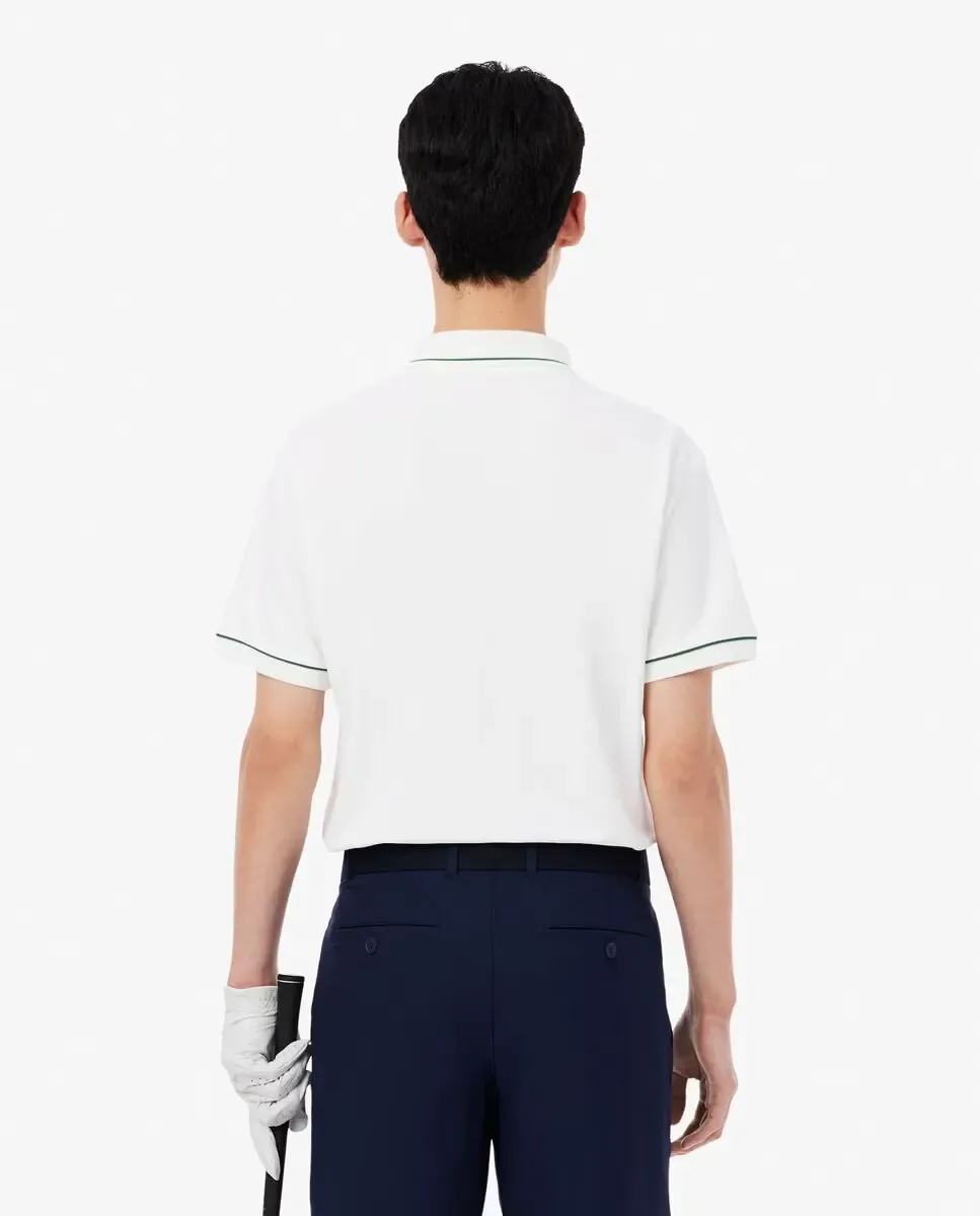 Мужская гольф-поло из минпикуэ с терморегуляцией Lacoste, белый — фото 2