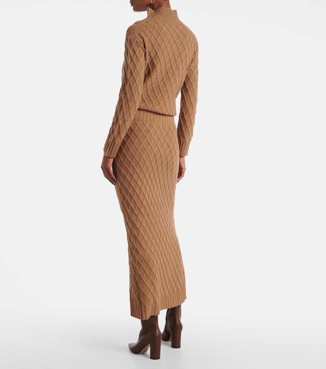 Юбка макси из верблюжьей шерсти, трикотажная Max Mara, Cammello — фото 3