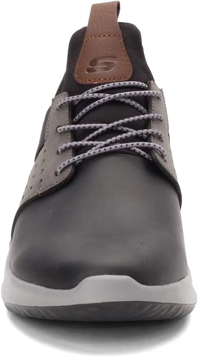 Мужские кроссовки Skechers Delson Axton, Black Gray Leather — фото 3