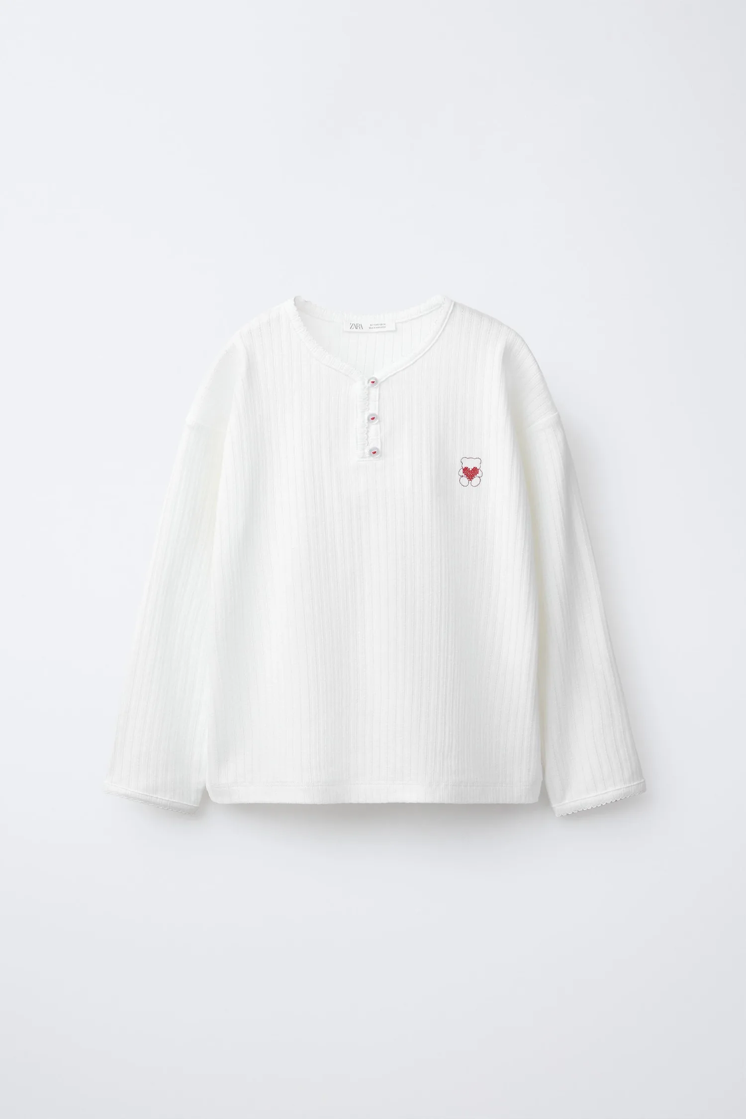 Для детей 6-14 лет / пижама с сердечками и полосками Zara, экрю — фото 2