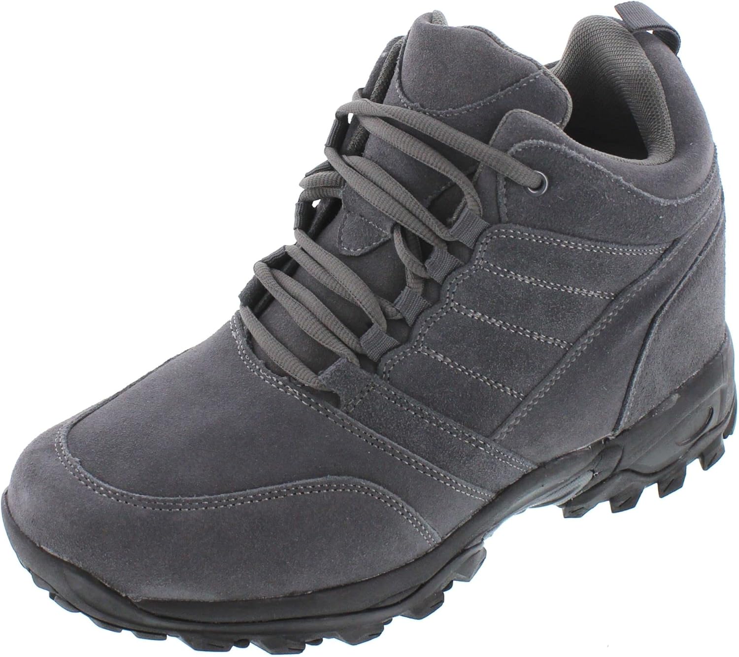 

Мужские невидимые увеличивающие рост туфли CALTO - темно-коричневые замшевые ботинки на шнуровке для походов - увеличение роста на 10 см - H0031 - размер 6 D(M) US