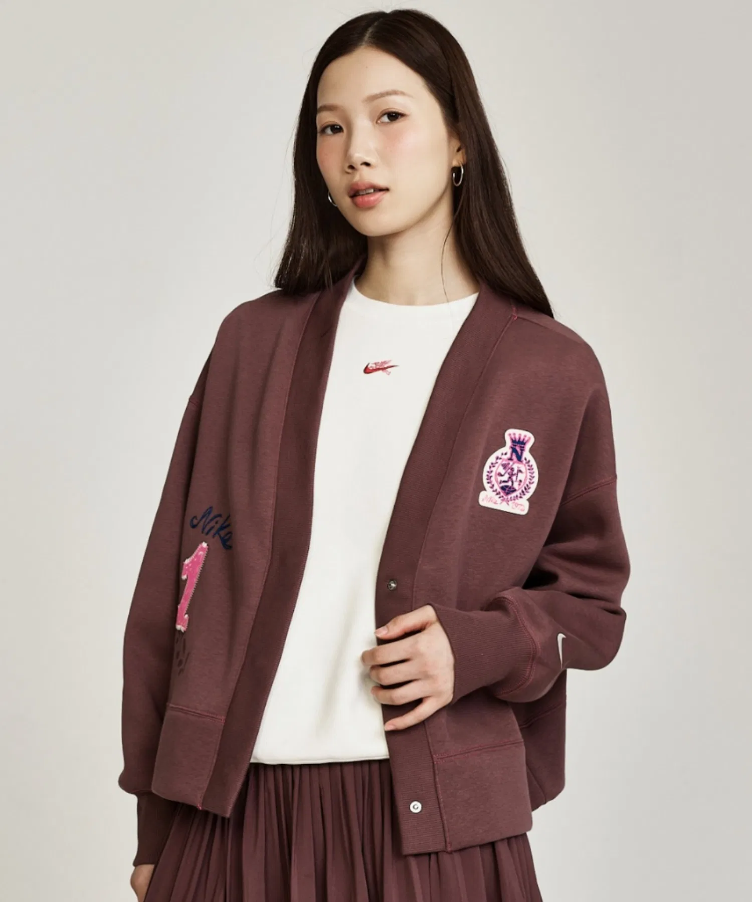 Женский флисовый кардиган Nike Sportswear Oversized IQ3944-515 Tattoo