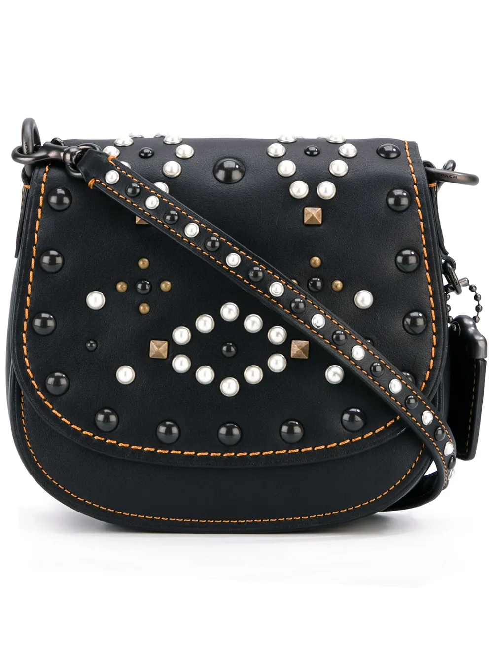 

Мини сумка на плечо с заклепками Coach, черный
