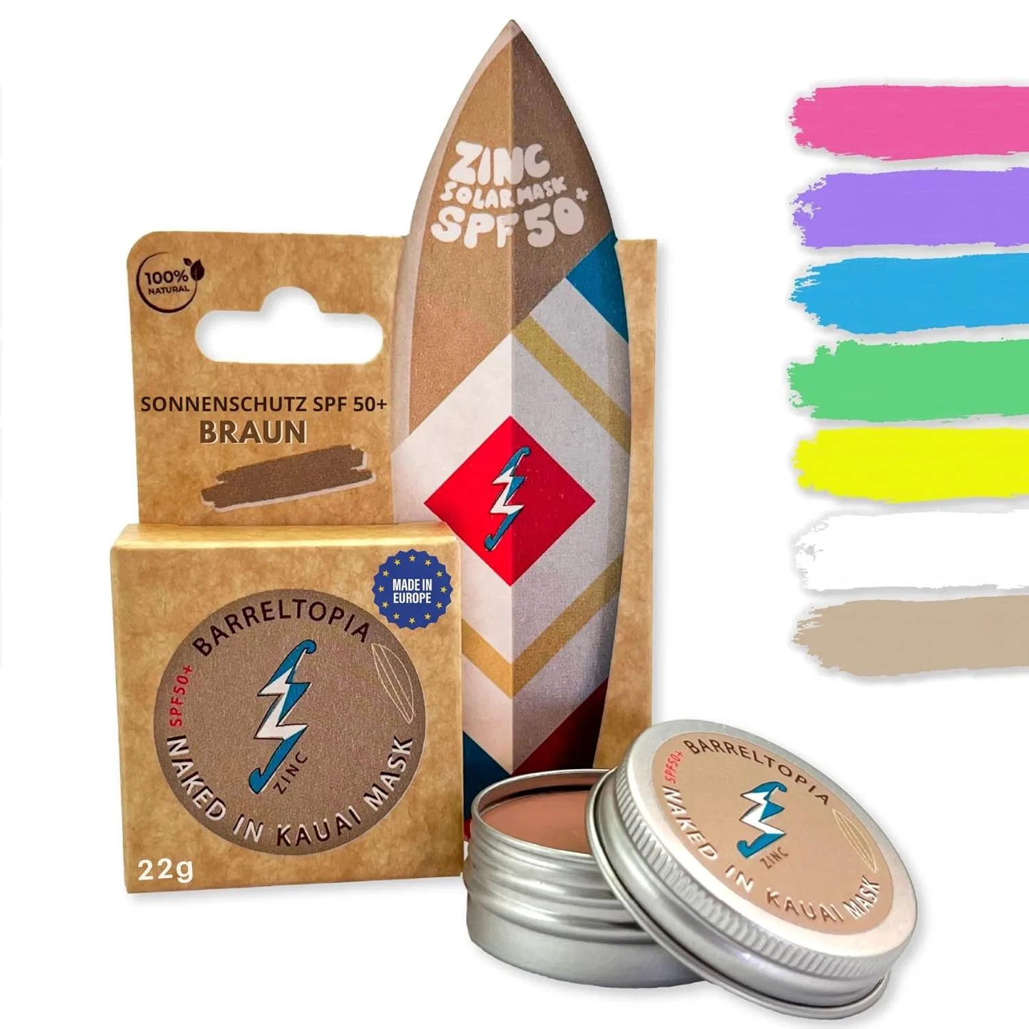 Солнцезащитный стик SPF 50 для лица и губ от Barreltopia Barreltopia, Brown