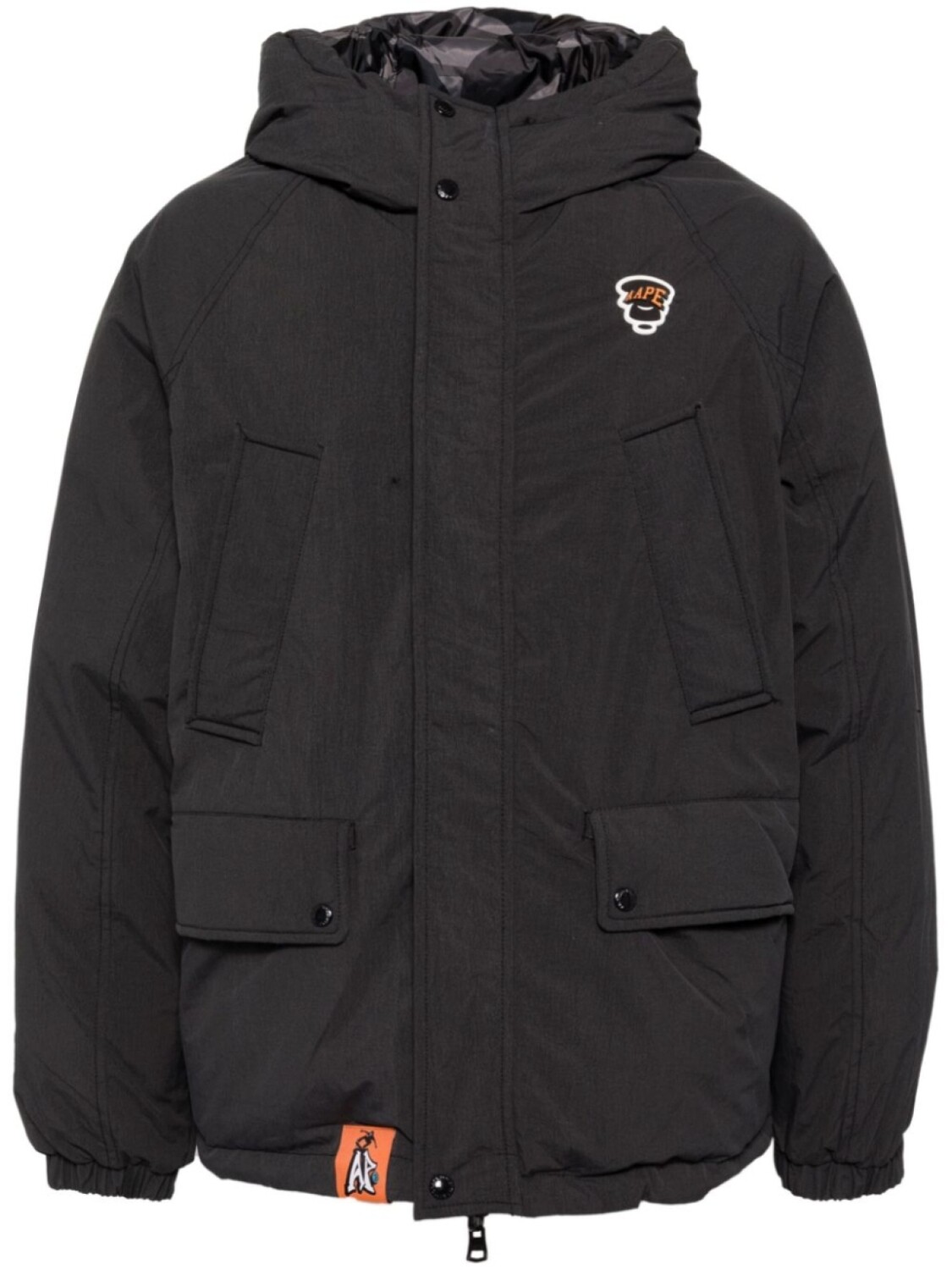 

Пуховик с логотипом AAPE BY *A BATHING APE, черный