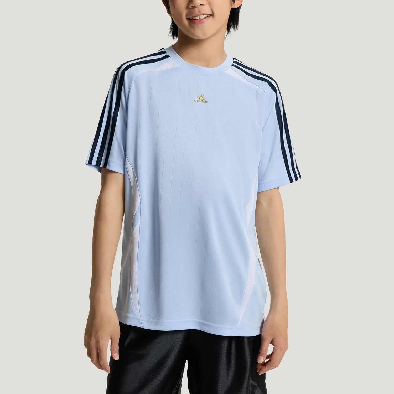 Детская футболка с круглым вырезом Adidas, Crystal Blue/White — фото 4