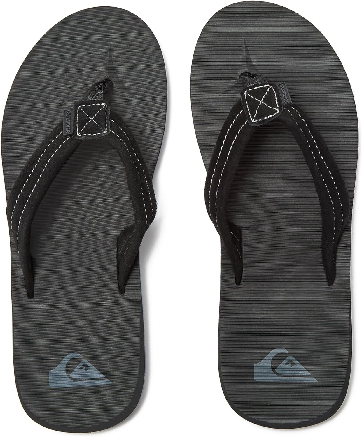 Мужские вьетнамки Quiksilver Carver Suede, спортивные мужские сандалии с поддержкой свода, размеры 6-16, мужские шлепанцы-вьетнамки, черный — фото 4