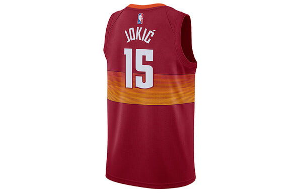 Майка Nike x NBA Denver Nuggets City Edition Jersey 'Nikola Joki 15', красный — фото 2