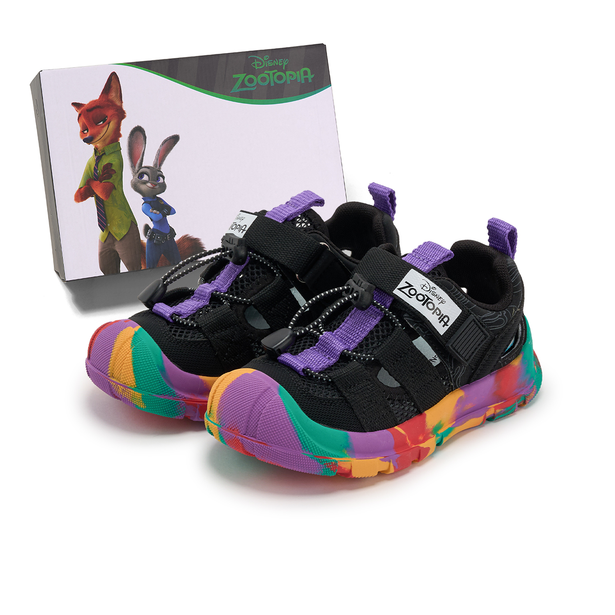 

Детские сандалии Zootopia с противоскользящим покрытием, устойчивые к истиранию, дышащие, с низким верхом Disney, черный