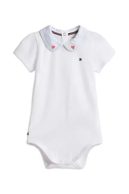 Боди с коротким рукавом модель с воротником Peter Pan Tommy Hilfiger, белый