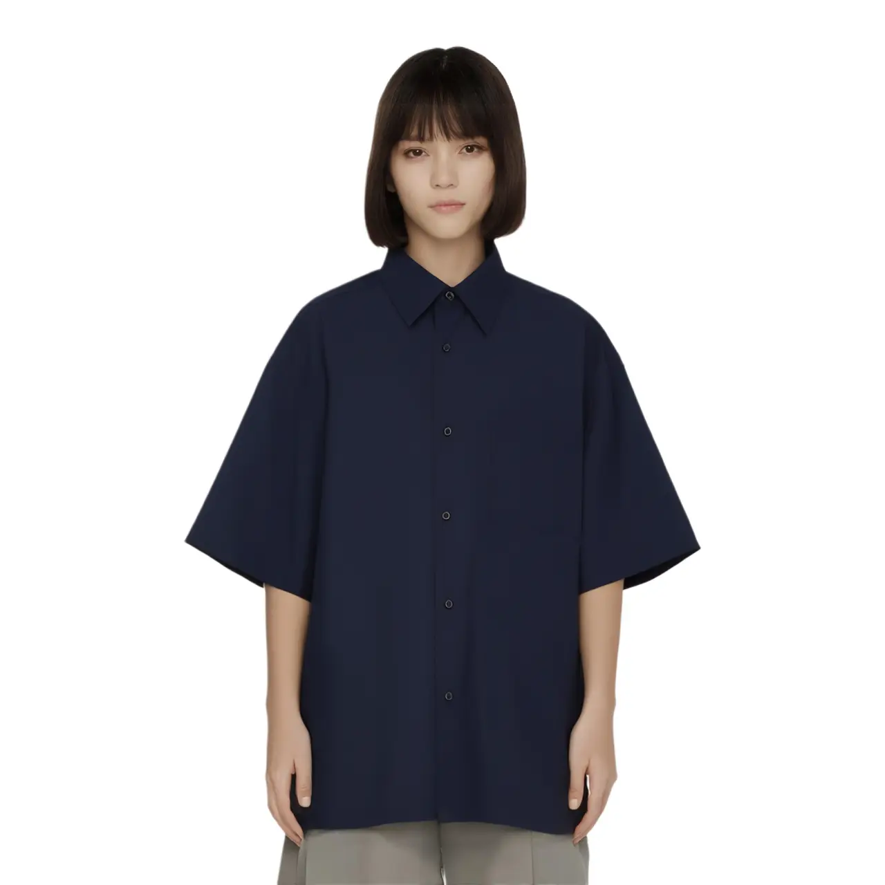 UNIQLO Рубашка X Clare Waight Keller C Collection SS25 Shirt Unisex Marine Blue — фото 3