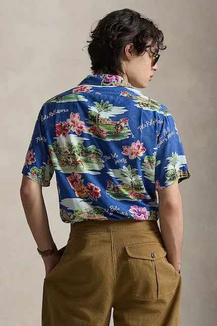 Рубашка с тропическим принтом Polo Ralph Lauren, синий — фото 2