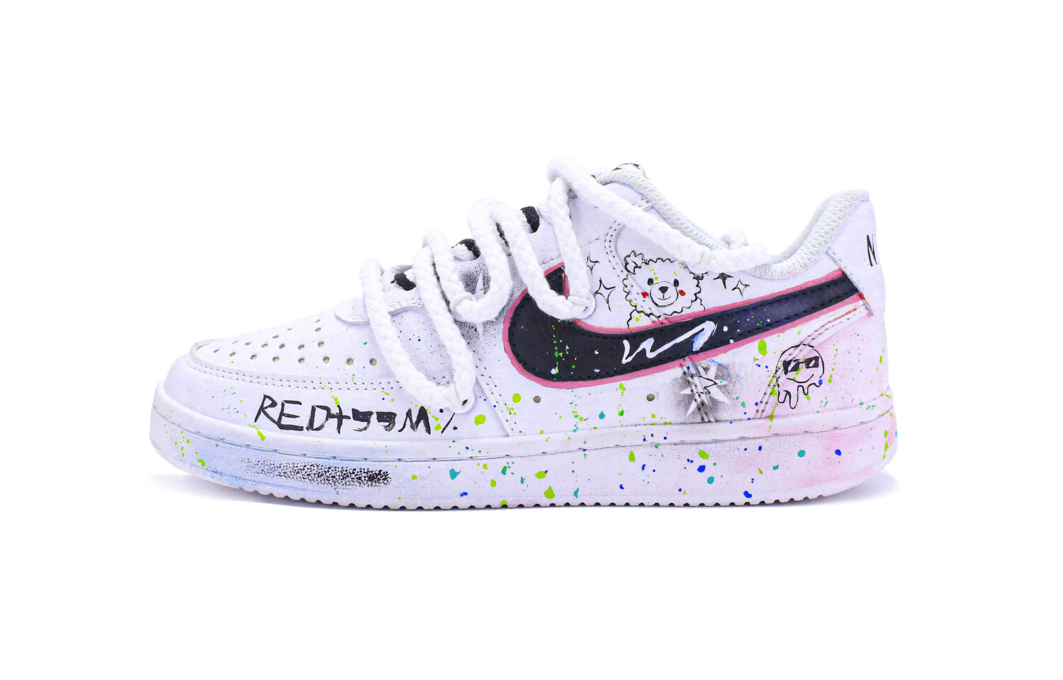 

Кроссовки Nike Court Vision 1 Skateboard Shoes Women's Low-Top Pink Blue