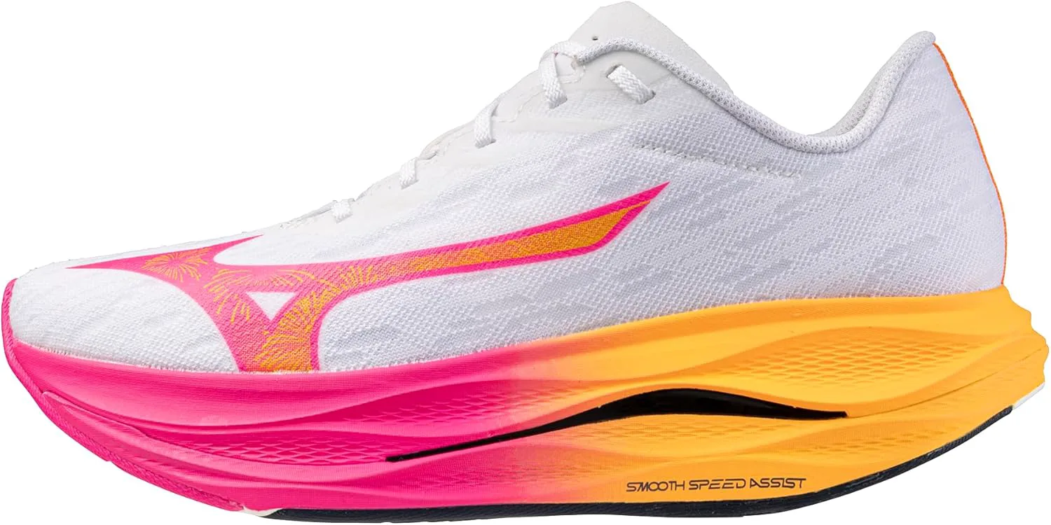 Беговые кроссовки Mizuno Unisex-Adult Wave Rebellion Flash 3 Hanabi, белый/розовый