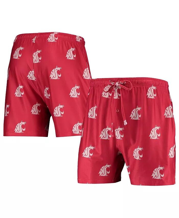 

Мужские малиновые шорты Washington State Cougars Flagship со сплошным принтом и вареньем Concepts Sport, красный