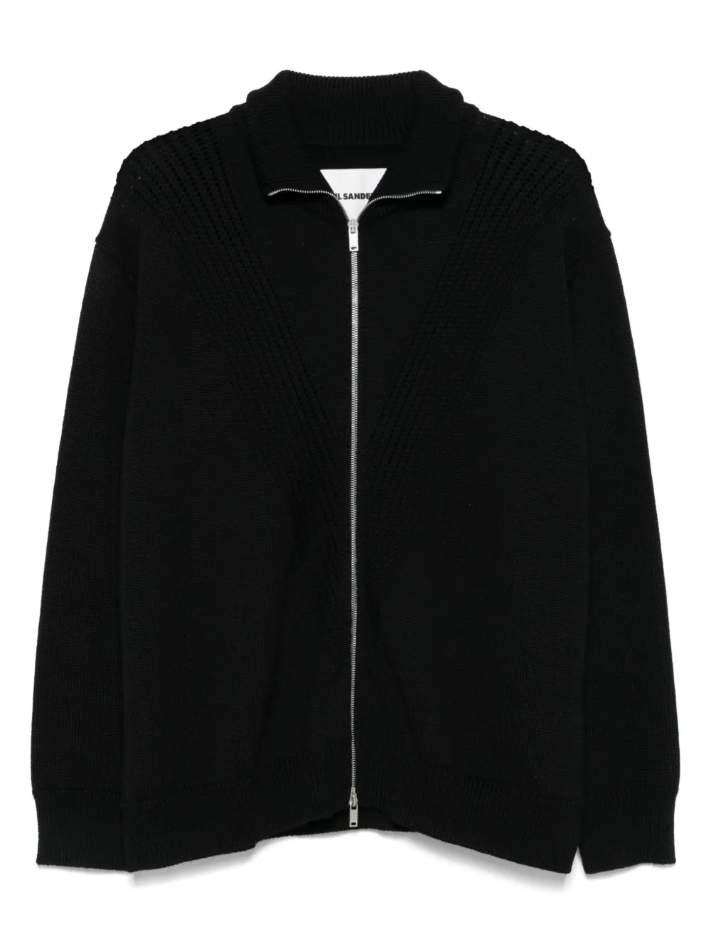 

Шерстяной кардиган на молнии JIL SANDER, черный