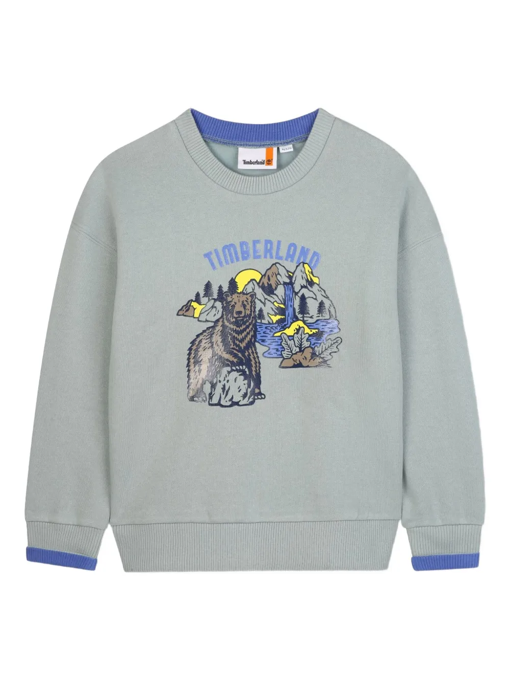 

Толстовка из хлопковой смеси с принтом медведя Timberland Kids, синий