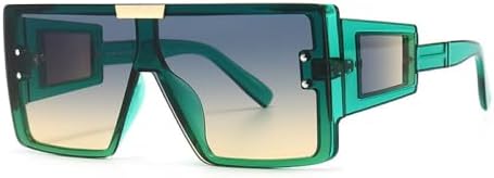 

Современные солнцезащитные очки большого квадратного размера 2027 года для женщин и мужчин, в ретро-оправе, модные солнцезащитные очки с защитой от УФ-излучения UV400 MTZJH, Green