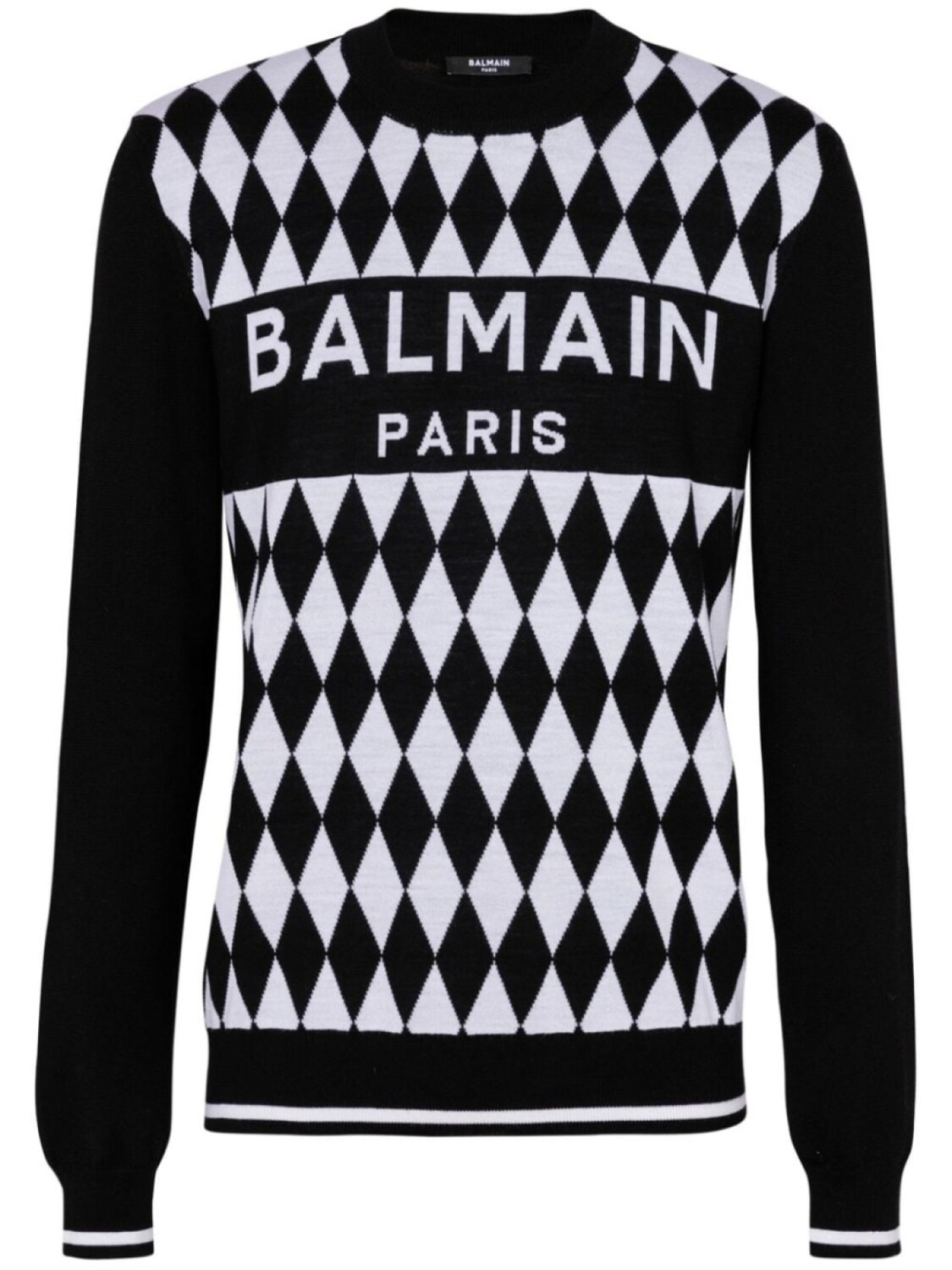 

Balmain жаккардовый шерстяной джемпер Diamond Paris, черный