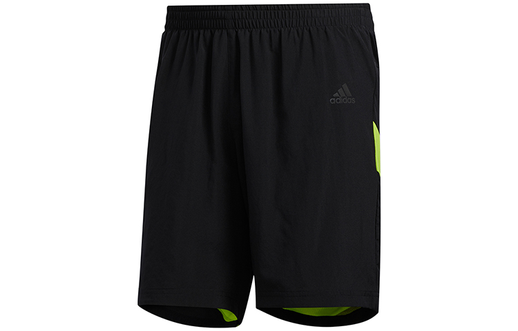 Adidas Мужские спортивные шорты, черные, зеленые, средней толщины — фото 2