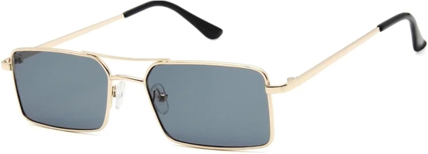 

Солнцезащитные очки с защитой UV400 | Металлическая двойная перемычка, стимпанк, линзы конфетных цветов | Для женщин и мужчин, для занятий спортом на открытом воздухе и вождения DSVIGF, Gold Grey