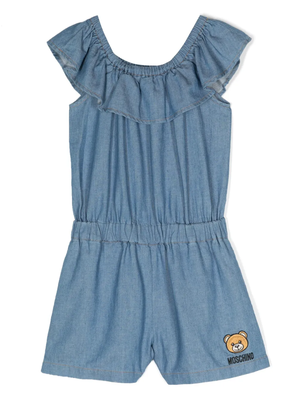 

Ромпер с вышивкой Teddy Bear Moschino Kids, синий