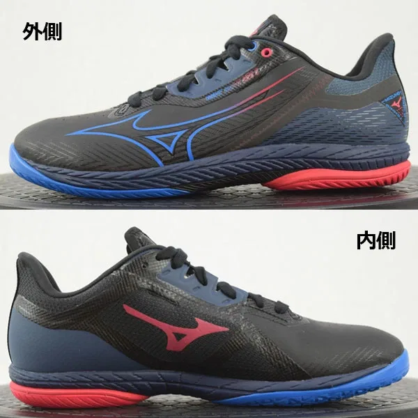 Унисекс кроссовки для настольного тенниса «Wave Drive NEO 3» от Mizuno, 21 Black X Blue X Red — фото 3