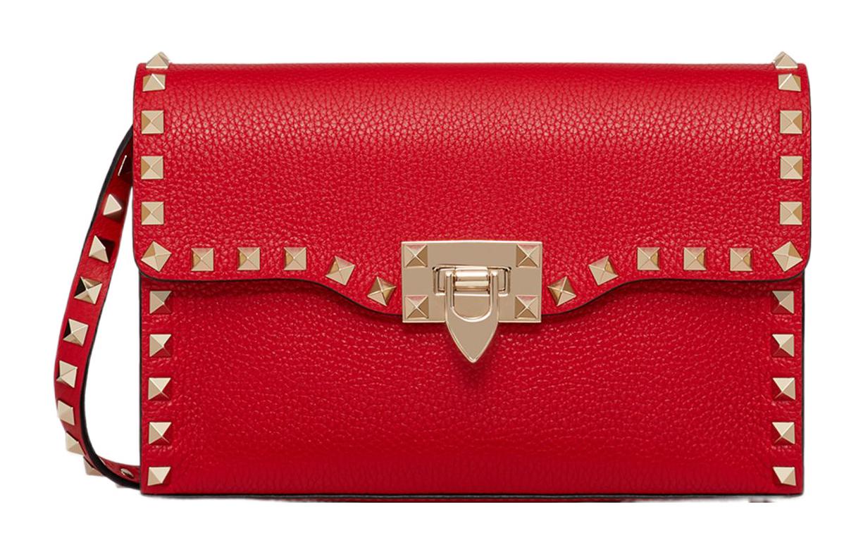 

Valentino Сумка через плечо из телячьей кожи Rockstud женская красная