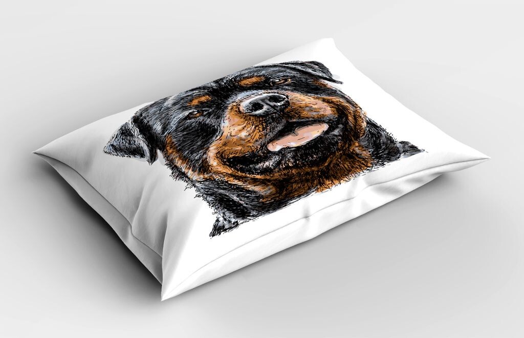 

Наволочка ABAKUHAUS Rottweiler, нарисованное вручную изображение пушистой собаки, реалистичная художественная иллюстрация, 40 x 80 см, темно-серо-коричневый