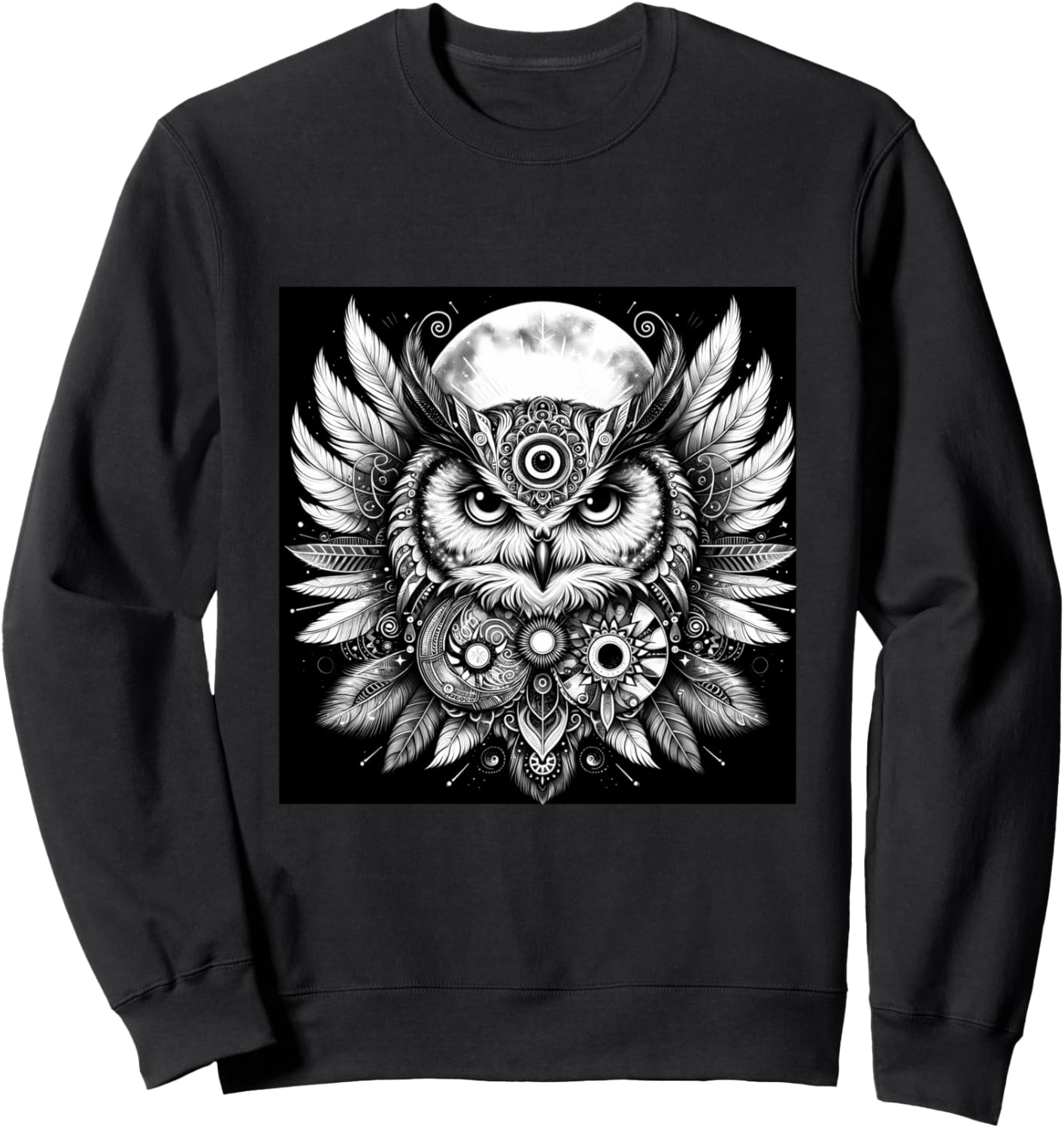 

Толстовка древнегреческая сова, яркая птица, гик, бохо, природа Owl Gifts And Shirts, черный