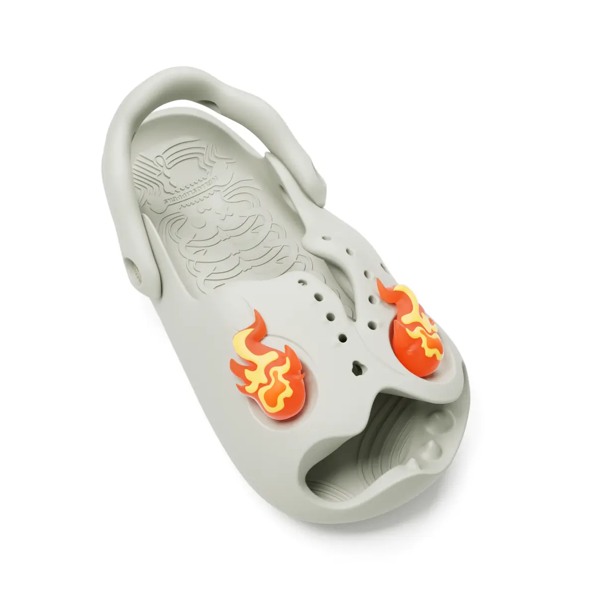 Скользостойкие слайдеры с пламенем и зомби Mr. Skully Unisex HelloSlippers, шиферно-серый — фото 2
