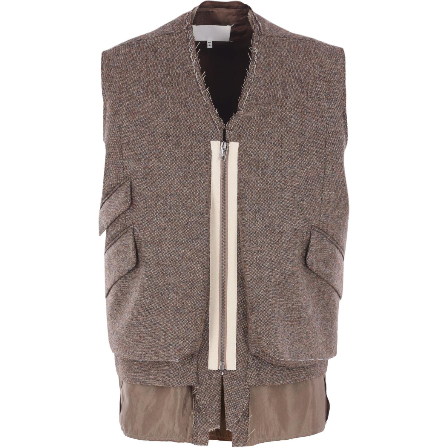 

Maison Margiela Жилет с карманом и рваным краем, Brown