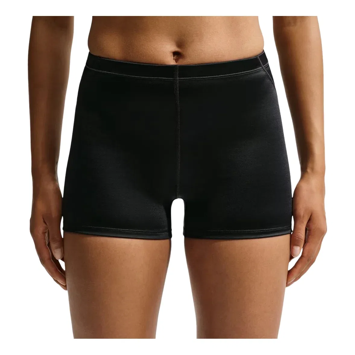 Женские шорты SKIMS Satin Shine Mid-Rise 2" Boyshorts with Drawcord 'Obsidian' Nike, Obsidian