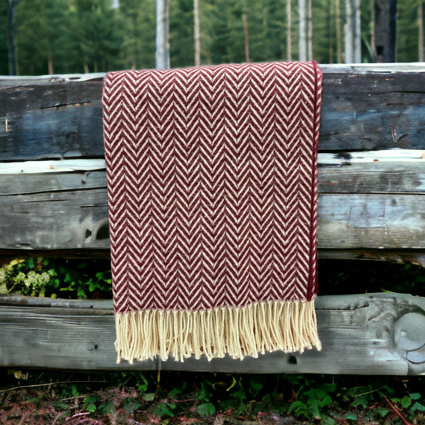 

Плед Somma Amelie Wool And Cotton With Fringes, 130×170 см, винный