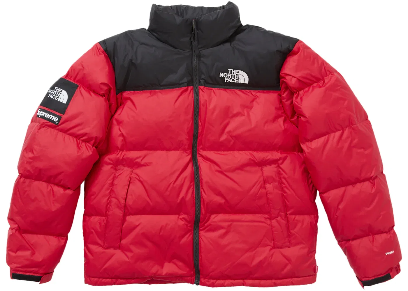 Мужская куртка пуховая с принтом The North Face Nuptse Jacket Supreme, Red — фото 2