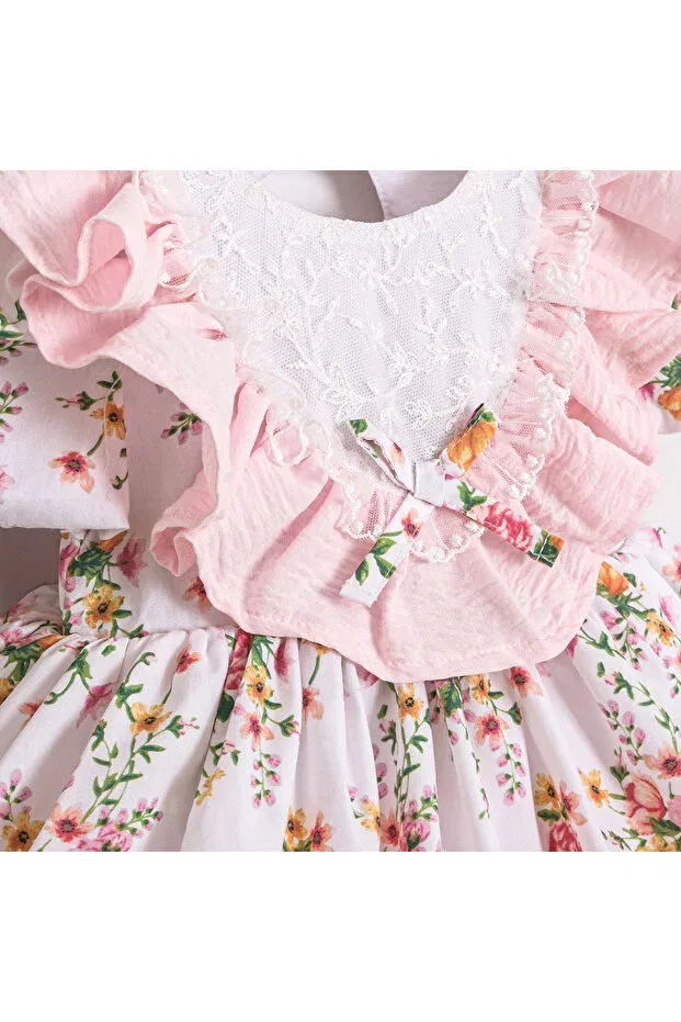 Детское платье для девочек с принтом Chelsea floral Ministok, Pink — фото 3
